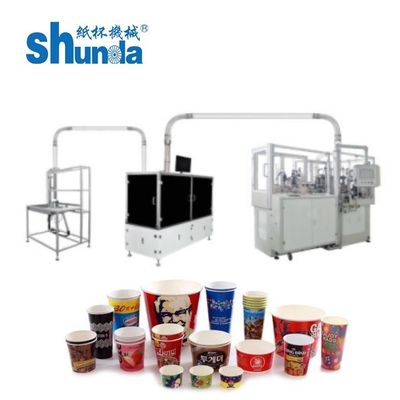 품질 자동 종이 컵 기계 160 PCS/Min & 135-450GSM 재료 공장